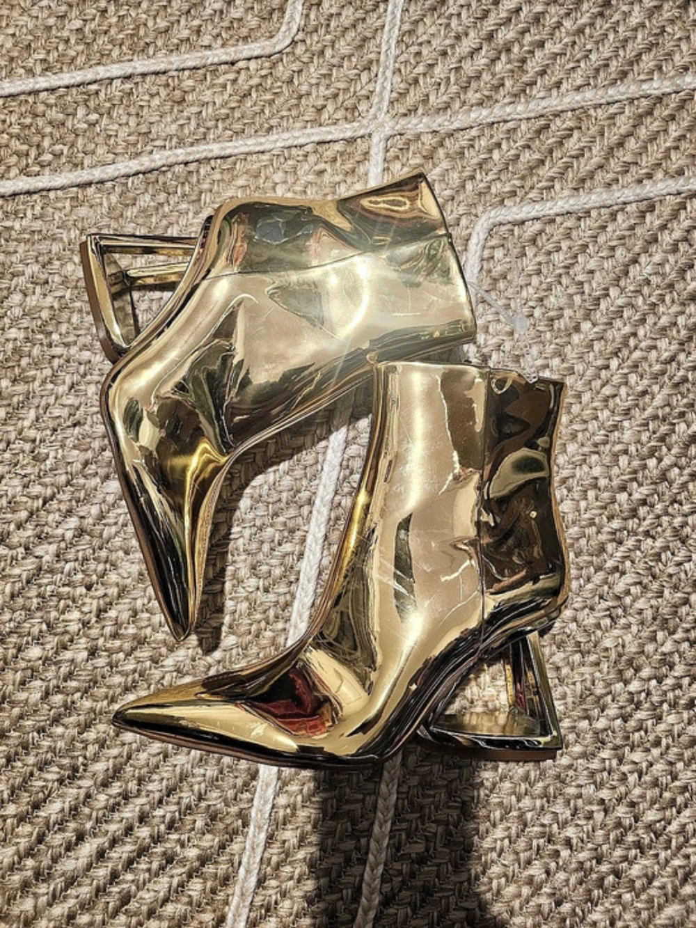 Metallic Gold High Heel Shoes Brand New